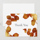 バーント シエンナ ユーカリの葉 ありがとうございます サンキューカード (正面/裏面)