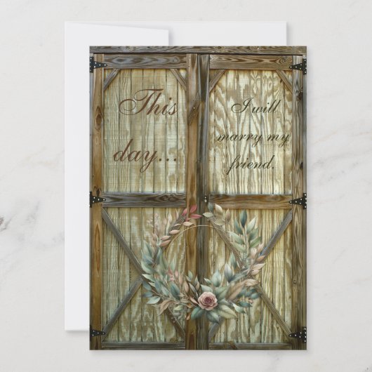 バーンドアおよびバラフローラ結婚式招待状 招待状 (正面)