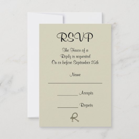 バーンドアとバラフローラカントリーウェディングRSVP 出欠カード (裏面)