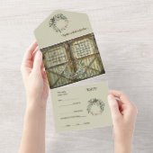 バーンドアとフローラオールインワン結婚式招待状 オールインワン招待状 (貼ってはがせる)