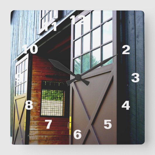 バーンドアの視点 スクエア壁時計 (正面)