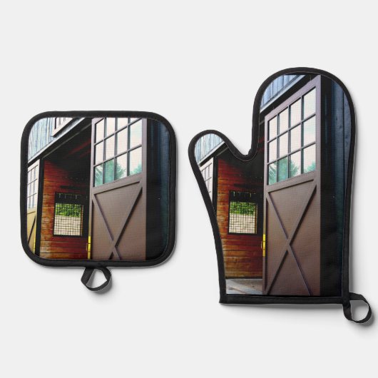 バーンドアの視点 鍋つかみ&鍋敷きセット (正面)
