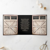 バーンドアカントリー素朴クリスマスフォト 三つ折り招待状 (内部)