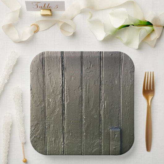 バーンドアファームハ素朴ウスモダンブラックシック ペーパープレート (ウェディング)