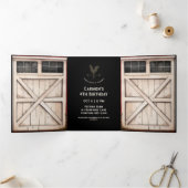 バーンドアファームパーティー 三つ折り招待状 (内部)