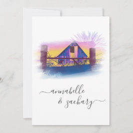 *~*バーンドアメリカ国旗AR19 QR RSVP 結婚's 招待状