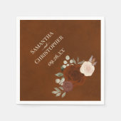 バーンドアンバーボホフローラ対角結婚線 スタンダードカクテルナプキン (正面)