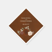 バーンドアンバーボホフローラ対角結婚線 スタンダードカクテルナプキン (角)