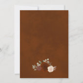 バーンドアンバーラストオレンジウォーターカラーバラ結婚ズ 招待状 (裏面)