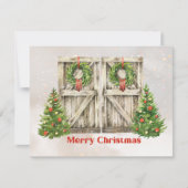 バーンドアーフォトクリスマスカード ノートカード (正面)