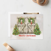 バーンドアーフォトクリスマスカード ノートカード (正面/裏面インサイチュ)