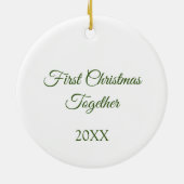 バーンドウエレガントクロカップル名前をカスタムするクリスマスプレゼント セラミックオーナメント (裏面)