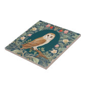 バーンドウクロウインオーバルウィリアム・モリススタイル右向き タイル (側面)