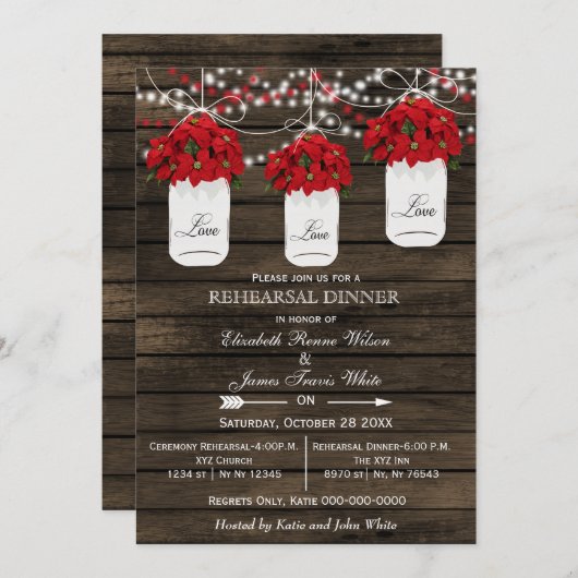 バーンドウッドのメイスンジャーのリハーサルの夕食 招待状 (正面/裏面)