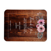 バーンドウッドの水彩花サンキューズ結婚ーズ マグネット (横)