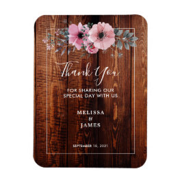 バーンドウッドの水彩花サンキューズ結婚ーズ マグネット