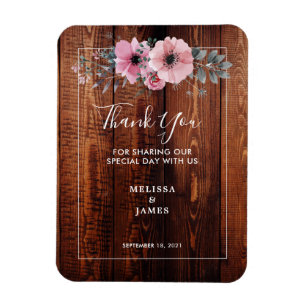 バーンドウッドの水彩花サンキューズ結婚ーズ マグネット