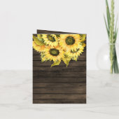 バーンドウッドストリングライトサンフラワーズサンキューカード 招待状 (裏面)