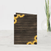 バーンドウッドストリングライトサンフラワーズサンキューカード 招待状 (裏面)