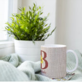 バーンドウッドレターB&ひまわりパーソナライズされた コーヒーマグカップ