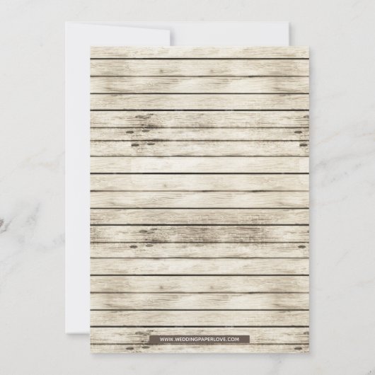 バーンドウッド松の木の冬のリハーサルディナー 招待状 (裏面)