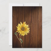 バーンドウッド素朴カントリー結婚式のひまわり セーブザデート (裏面)