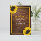 バーンドウッド素朴+ひまわり結婚の 招待状 (スタンド正面)