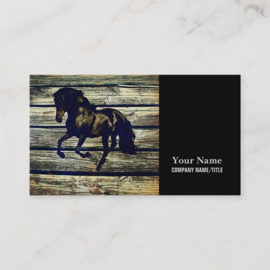 バーンドウ初期のェエストランブラックスタリオンホース 名刺 (正面)