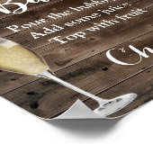 バーンドウ素朴ィードストリングライツミモサバー標識 ポスター (角)