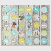 バーンドウ素朴ィードファミリーフォトトナディースクリスマス ラッピングペーパー (フラット)