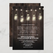 バーンドウ素朴ィードメイソンジャー結婚式招待状 招待状 (正面/裏面)