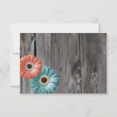 バーンドウ素朴ッドデイジーコーラルアンドアクアリプライ 出欠カード (裏面)