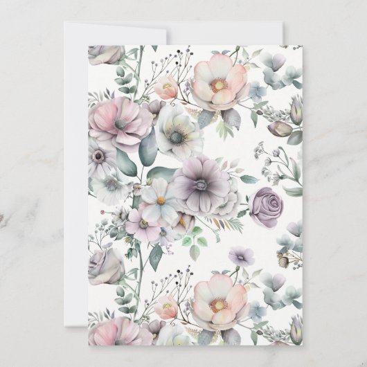 バーンドウ素朴ッドフローラホース女性のカーボーイベビーシャワー 招待状 (裏面)