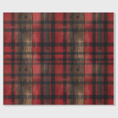 バーンドウ素朴ッドプレイドクリスマスラッピング紙 ラッピングペーパー (フラット)