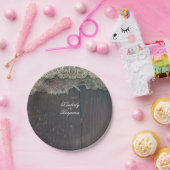 バーンドウ素朴ッド&シャビーバーラップレース旧 ペーパープレート (パーティー)