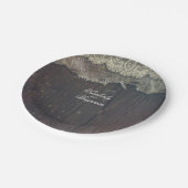 バーンドウ素朴ッド&シャビーバーラップレース旧 ペーパープレート (アングル)