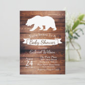 バーンドウ素朴ッド&ホワイトベビーシャワー 招待状 (スタンド正面)