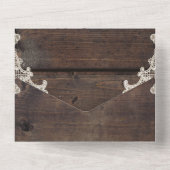 バーンドウ素朴ッド&レースロマンチックなエレガントな結婚式 オールインワン招待状 (裏面)