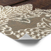 バーンドウ素朴ッド&レースロマンチックなエレガントな結婚式 ポスター (角)