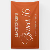 バーンドオエレガントレンジスウィート16誕生日 横断幕 (縦)