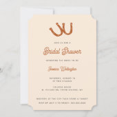 バーンドオモダンレンジ女性のカーボーイカウボーイブライダルシャワー 招待状 (正面)