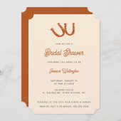 バーンドオモダンレンジ女性のカーボーイカウボーイブライダルシャワー 招待状 (正面/裏面)