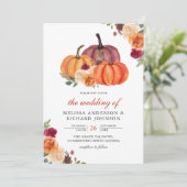 バーンドオレンジとバーガンディフローラパンプキ結婚ンの 招待状 (スタンド正面)