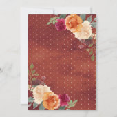 バーンドオレンジとバーガンディフローラパンプキ結婚ンの 招待状 (裏面)