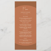 バーンドオレンジアーチミニマル秋の結婚式メニュー メニュー (正面)