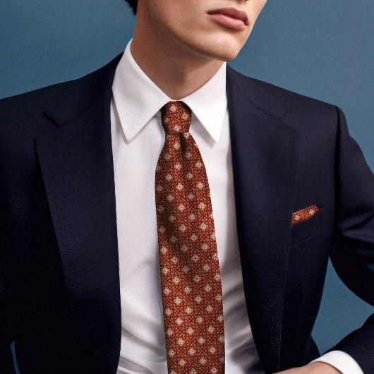 バーンドオレンジウィリアム・モリスフローラゴールデンスター ネクタイ