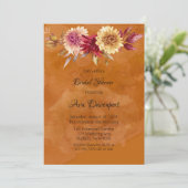 バーンドオレンジウォーターカラーダリアブライダルシャワー 招待状 (スタンド正面)