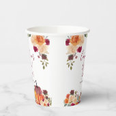 バーンドオレンジカボチャフローラブライダルシャワーホワイト 紙コップ (左)