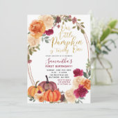 バーンドオレンジカボチャ誕生日招待状 招待状 (スタンド正面)