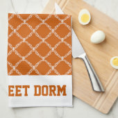 バーンドオレンジカレッジチームカッコいいおもしろいドームスクール キッチンタオル (四つ折り)